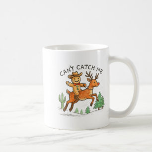Can't Catch Me Cowboy Gingerbread Man Christmas  Coffee Mug