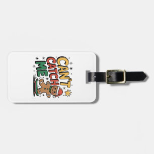 Can't Catch Me Gingerbread Skating Christmas Luggage Tag