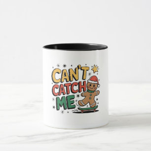 Can't Catch Me Gingerbread Skating Christmas Mug