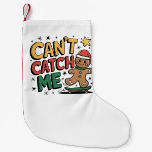 Can't Catch Me Gingerbread Skating Christmas Small Christmas Stocking