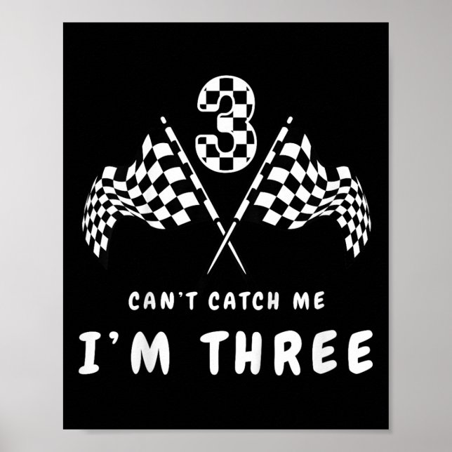 Cant Catch Me Im 3 Birthday Party  Poster (Front)