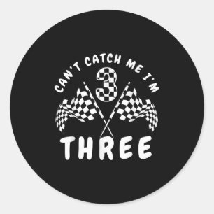 Cant Catch Me Im Three 3rd Birthday Party Classic Round Sticker