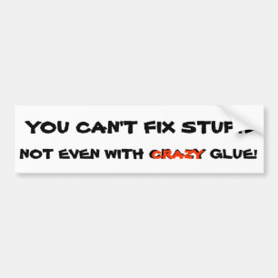 Can't fix stupid with crazy glue bumper sticker