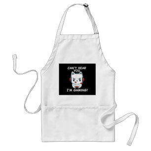 Cant Hear You Im Gaming Cat Gamer gift Standard Apron