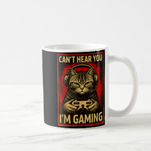 Can't Hear You I'm Gaming Funny Gamer Cat Playing  Coffee Mug