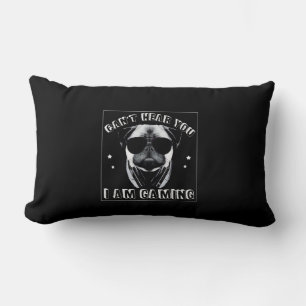 Can't Hear You I'm Gaming Funny Pug Lover Lumbar Cushion