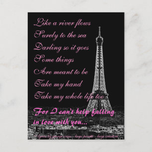 Can't help falling in love with you postcard