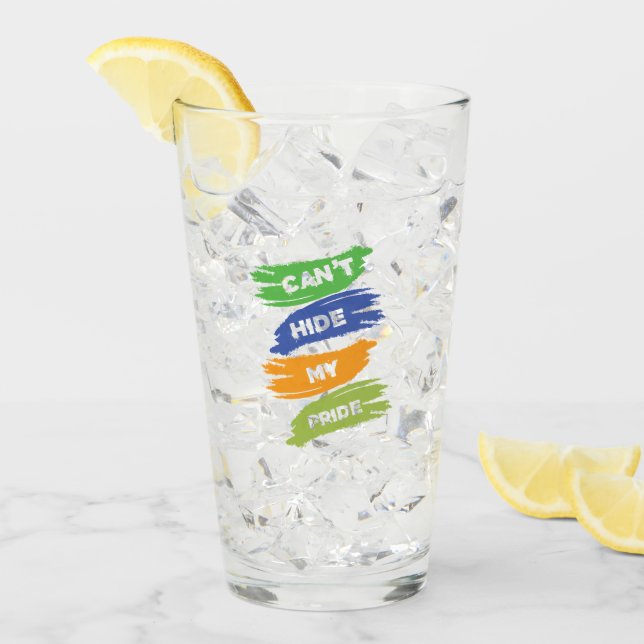 Can't Hide My Pride | LGBTQ | Gay Pride Glass (Front Ice)