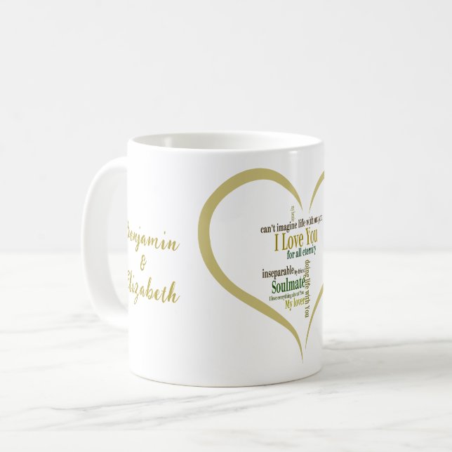 Can't Imagine Life Without You Typography Couple's Coffee Mug (Front Left)