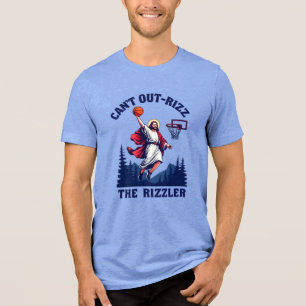 Can't Out-Rizz the Rizzler Jesus Basketball Tri-Blend Shirt
