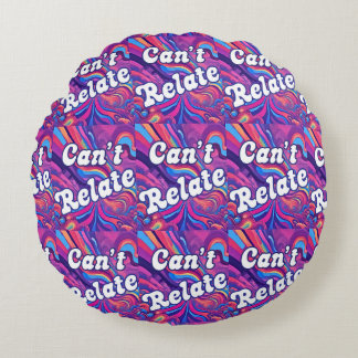 Cant Relate Abstract Colours Tile Round Cushion