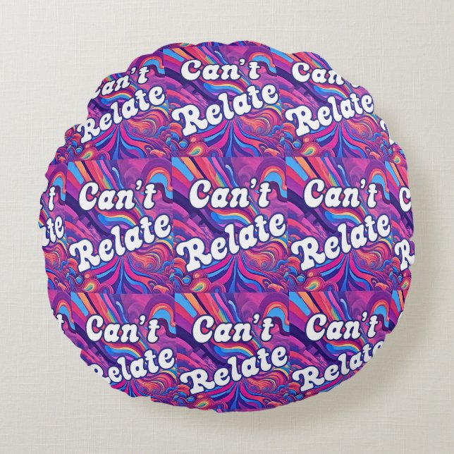 Cant Relate Abstract Colours Tile Round Cushion (Front)