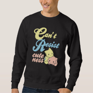 Can't Resist Cuteness Cute Retro Cat Kitten  Prese Sweatshirt