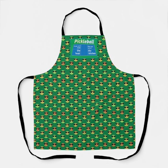 Can't stand the heat • pickleball (green) apron (Front)