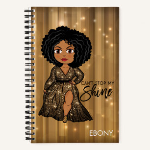 Can't Stop My Shine Personalized Half Letter Size Notebook