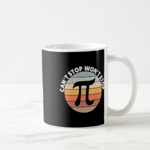 Can't Stop Pi Wont Stop Pi Day Vintage Retro Math Coffee Mug