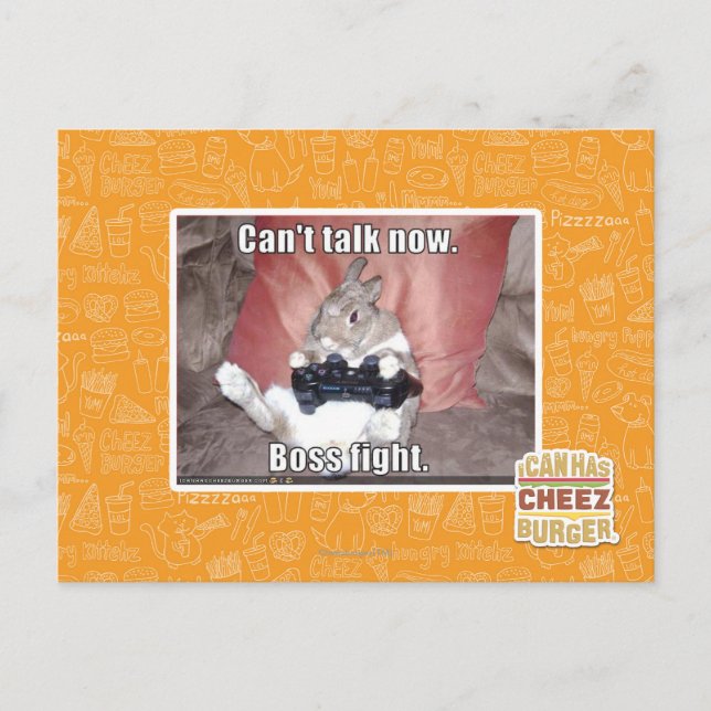 Can't talk now, boss fight. postcard (Front)