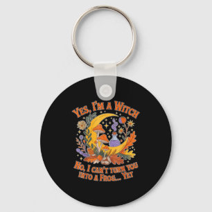 Can't turn into a frog witchcraft moon goth occult key ring