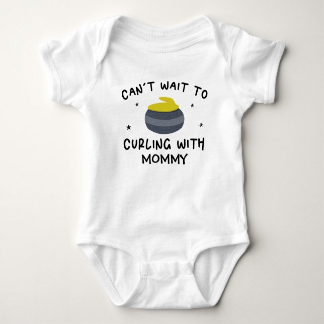 Can't Wait to Curling With Mummy - Curler Baby Bodysuit (Front)