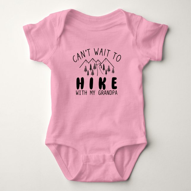 Can't Wait to Hike with My Grandpa - Cute Hiking  Baby Bodysuit (Front)