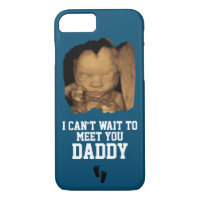 Can't Wait to Meet Daddy Sonogram Baby Photo Blue