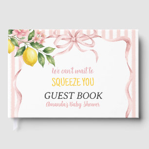 Can't Wait To Squeeze Floral Lemon Baby Shower Guest Book