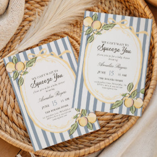 Can't Wait to Squeeze You | Citrus Baby Shower Invitation