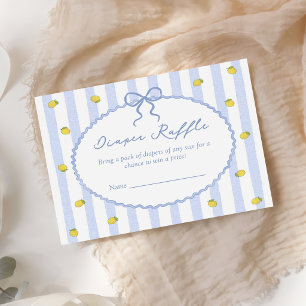 Can't Wait to Squeeze You Lemon Diaper Raffle Enclosure Card