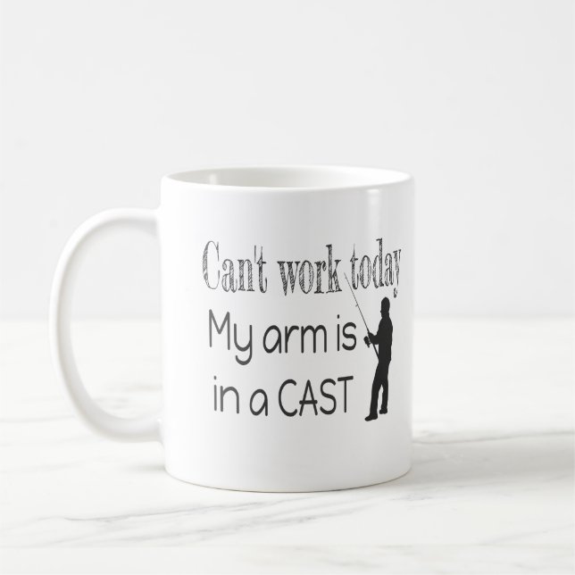 Can't work Fishing Humour Coffee Mug (Left)