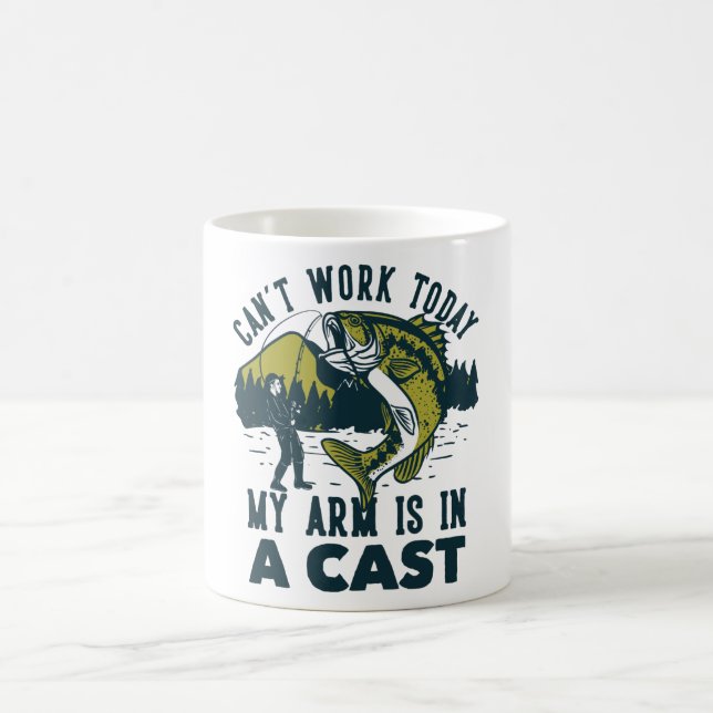 can't work today my arm in a cast coffee mug (Center)