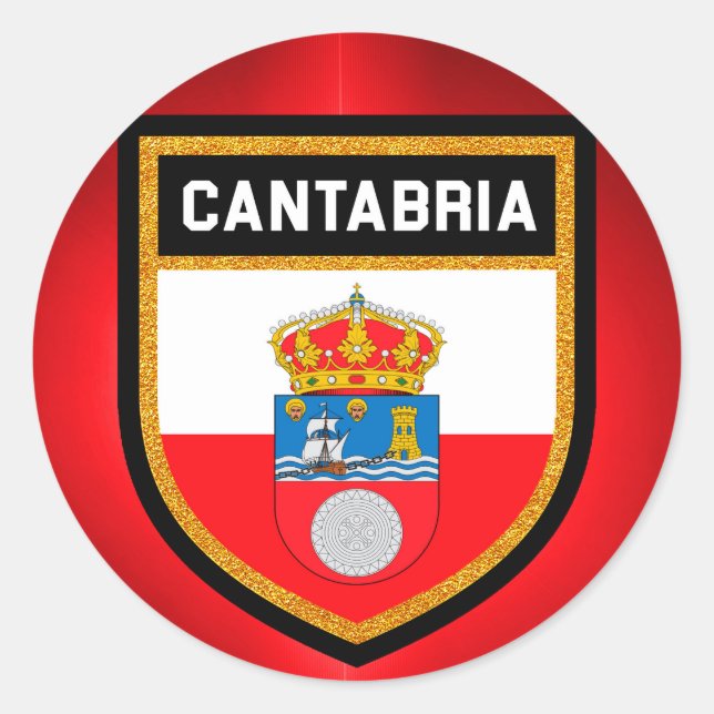 Cantabria Flag Classic Round Sticker (Front)