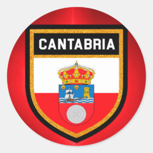 Cantabria Flag Classic Round Sticker
