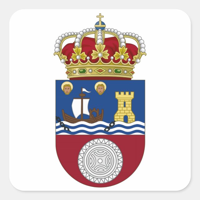 Cantabria (Spain) Coat of Arms Square Sticker (Front)