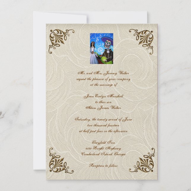 Cantada Day of the Dead Wedding Invitation (Front)