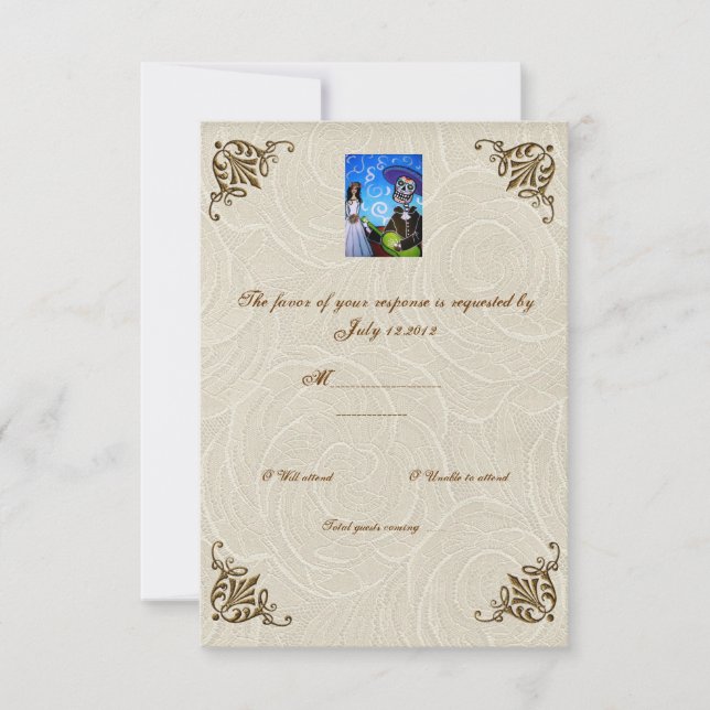 Cantada Day of the Dead Wedding RSVP (Front)
