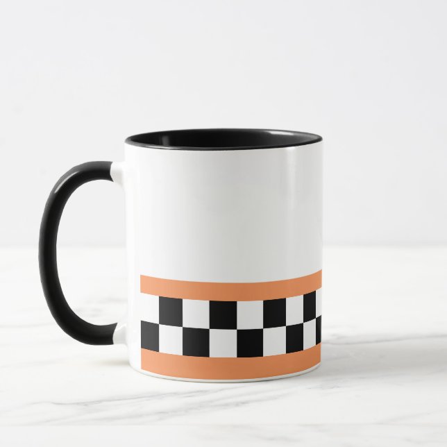 cantaloup striped checkers mug (Left)