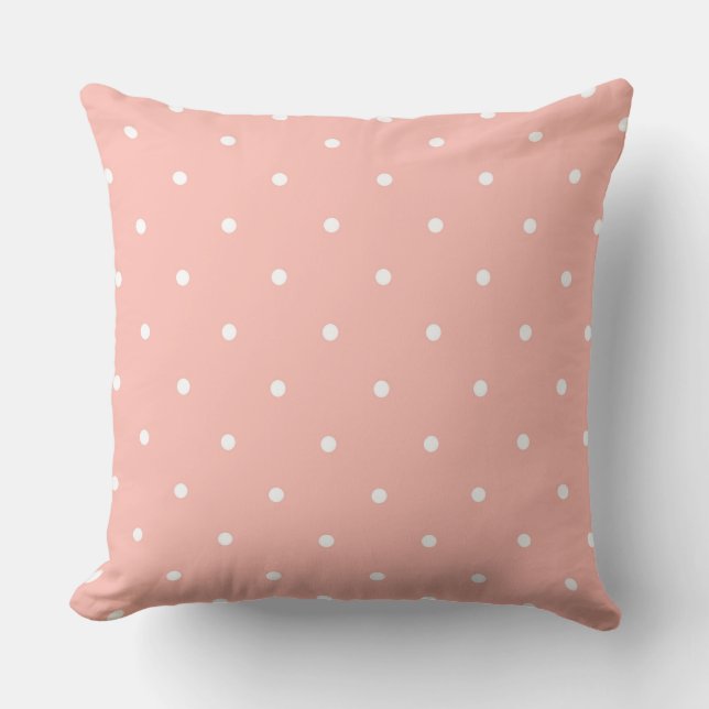 Cantaloupe Melon and white dots Cushion (Front)