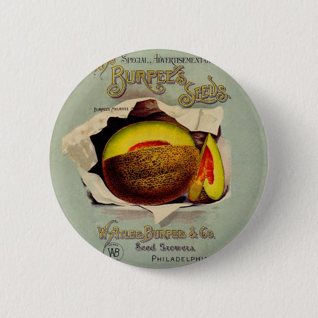 Cantaloupe Seed Advertising Art Antique 6 Cm Round Badge (Front)