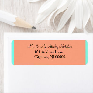 Cantaloupe Turquoise Blue Return Address Label