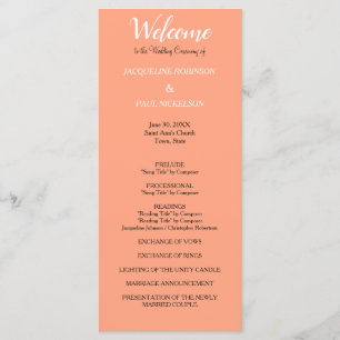 Cantaloupe Wedding Program