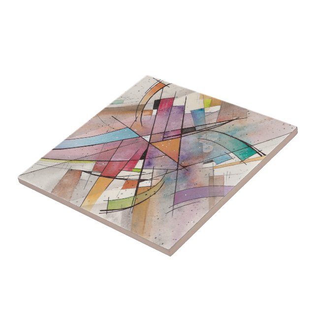 CANTATA in PASTEL MAJOR Abstract Art Ceramic Tile (Side)