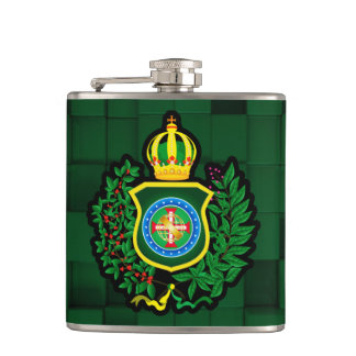 Canteen Blazon of the Imperial Flag of Brazil Hip Flask