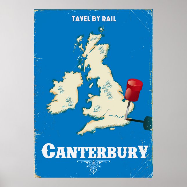 Canterbury British Isles vintage rail poster (Front)