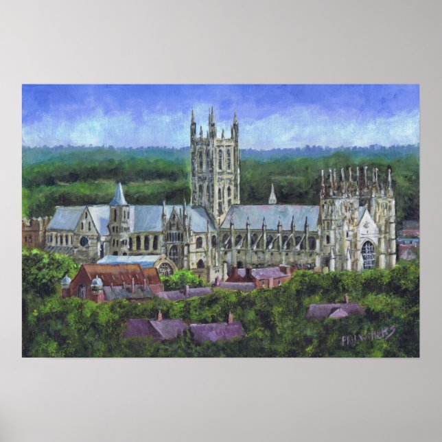 Canterbury Cathedral from a distance Poster (Front)