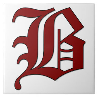 Canterbury Letter B in Red Monogram Tile