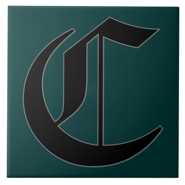 Canterbury Letter C in Black Monogram Tile (Front)