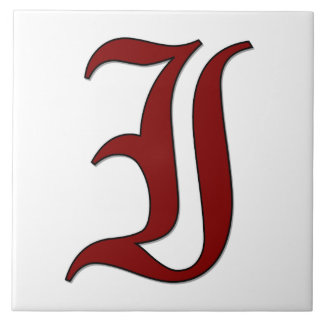 Canterbury Letter I  in Red Monogram Tile