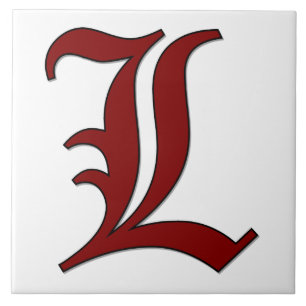 Canterbury Letter L in Red Monogram Tile