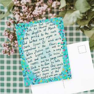 Canterbury Tales Springtime Middle English Quote Postcard