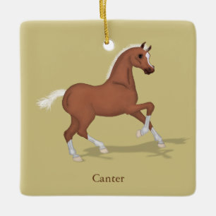 Cantering Sorrel Gaits of the Horse Personalised Ceramic Ornament